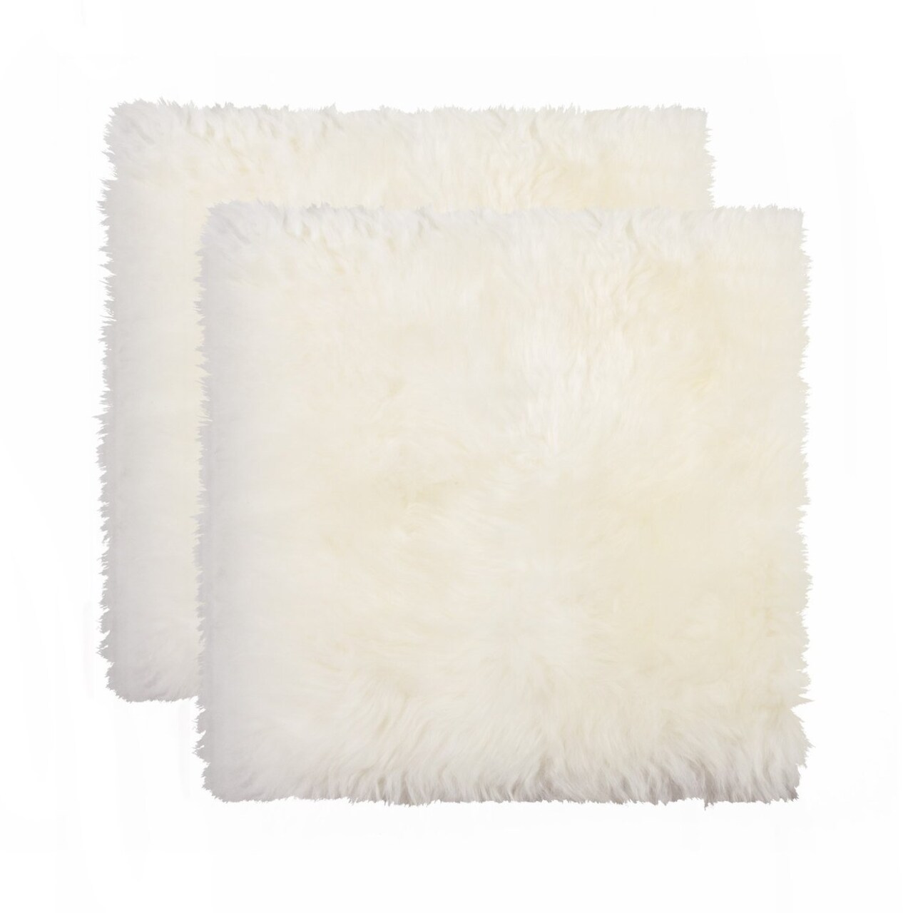 Zealand Sheepskin Chair Pad 17X17 2-Piece Anti-Skid Soft Micro Suede